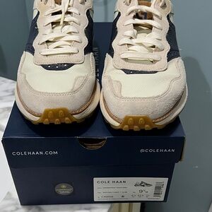 Cole Haan Men's Beige and Dark Blue Sneakers